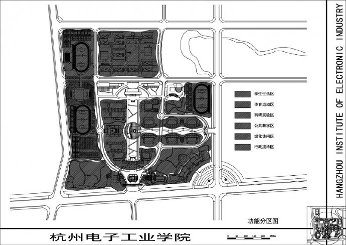 某杭州市大型学院校区规划图_图1