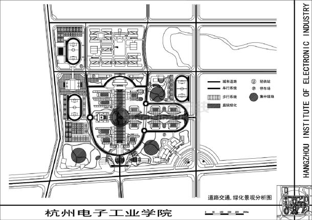 某杭州市大型学院校区规划图-图二