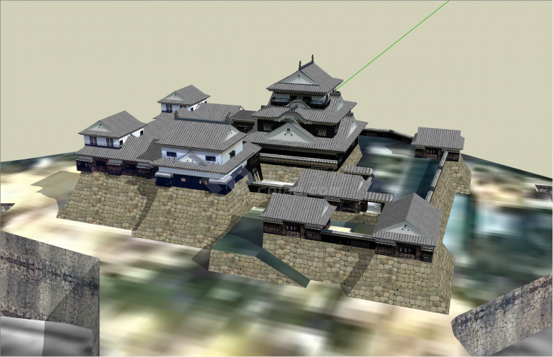 石砌大规模日式日本古建筑su模型-图二