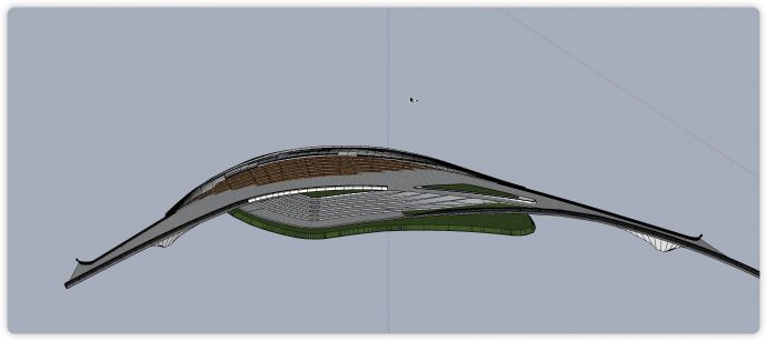 弧形半兜阶梯造型景观桥su模型_图1