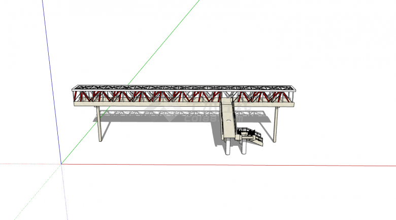 折叠楼梯浅色景观桥su模型-图一