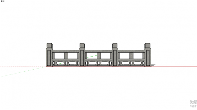 公园拱桥边专用围栏su模型_图1