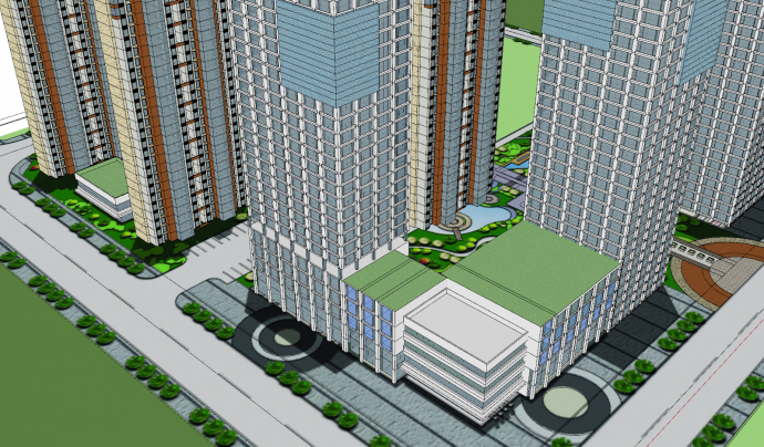 商业办公公寓综合项目su模型_图1