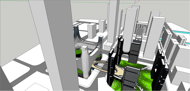 都市广州昊天城市设计su模型-图二