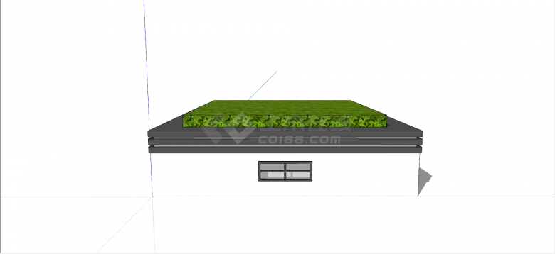 正方形混凝土材质景观树池su模型-图一