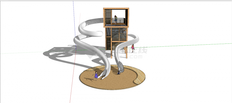 现代创意三层木质集装箱住宅SU模型-图二