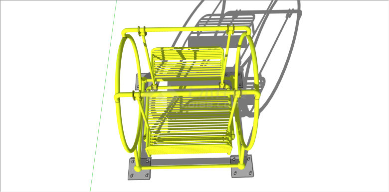黄色四座儿童活动场地su模型-图二