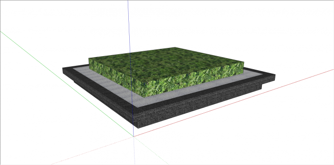 瓷砖加鹅暖石组合树池su模型_图1