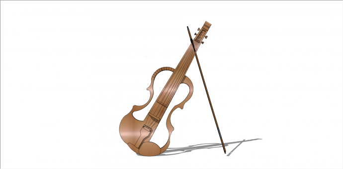 小提琴款式音乐雕塑su模型_图1