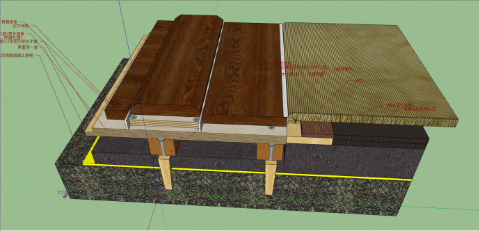 木地板与地毯组合su模型_图1