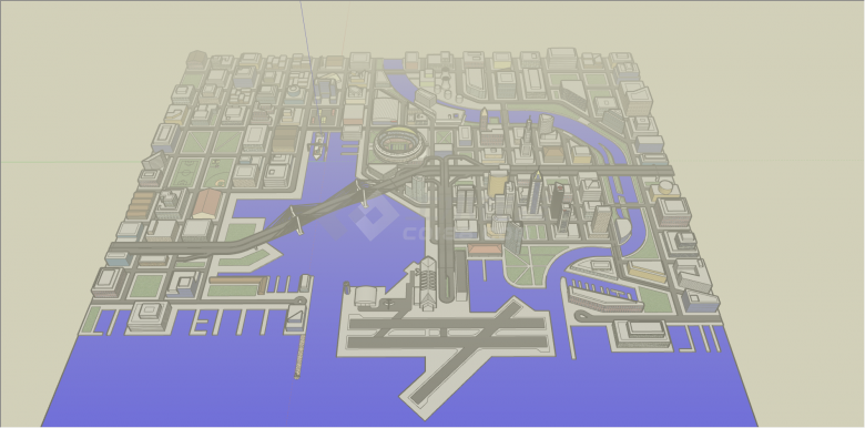 海滨城市建筑设计su模型-图二