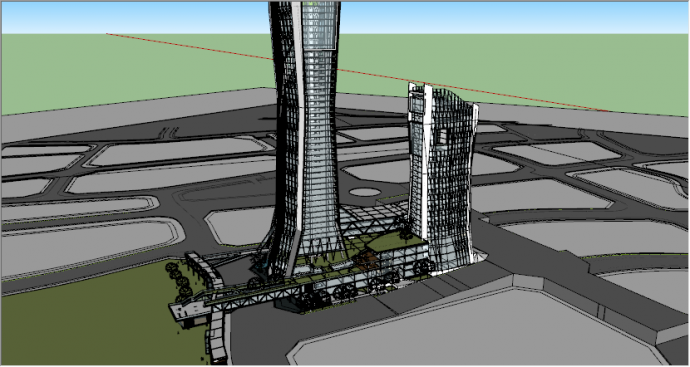 现代超高层城市综合体建筑su模型_图1