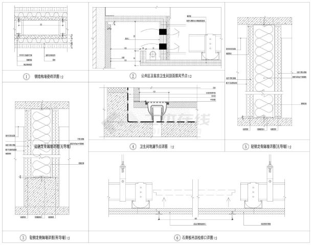 汉街某新中式客栈B区建筑结构施工图-图一