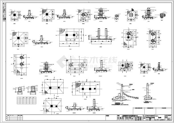 组合式多单体仿古建筑结构施工图CAD含建筑-图一