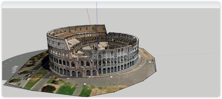 椭圆形建筑罗马斗兽场su模型-图二