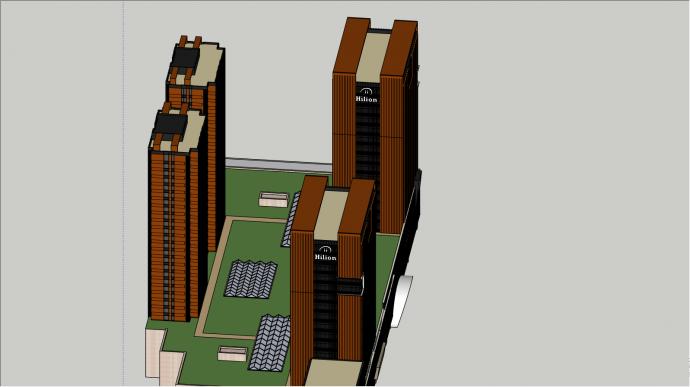 商业住宅一体化建筑su模型_图1