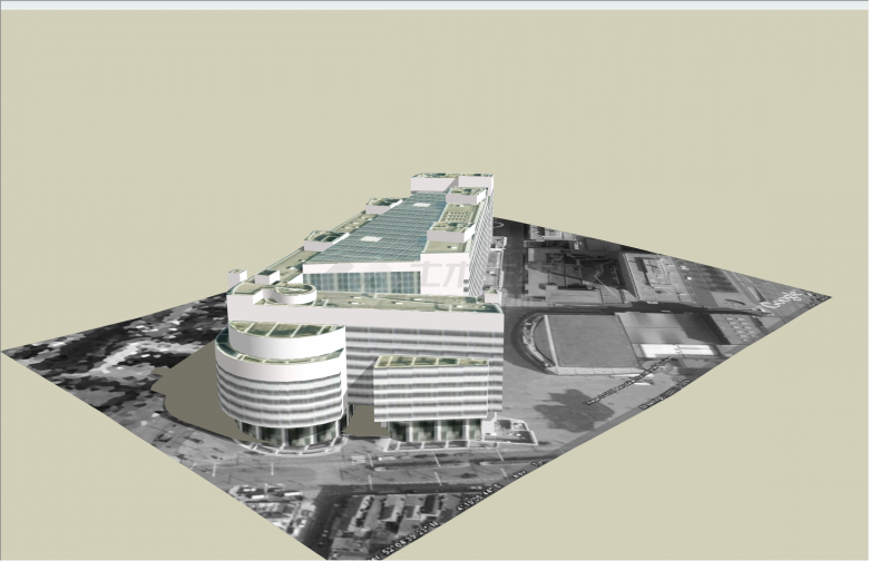 大型经典现代海牙大会堂及中央图书馆su模型-图二