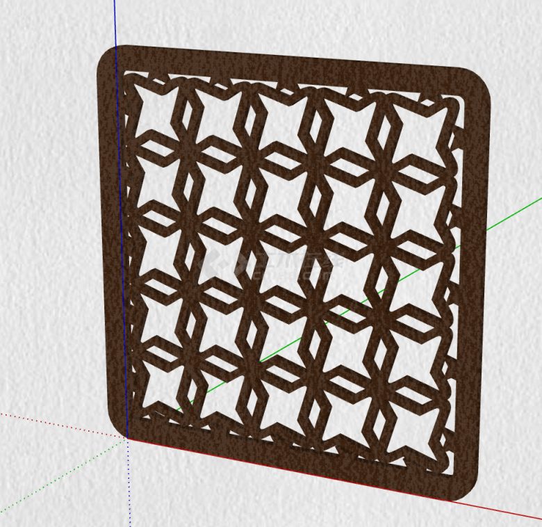 造型独特的中式花格构件su模型-图一