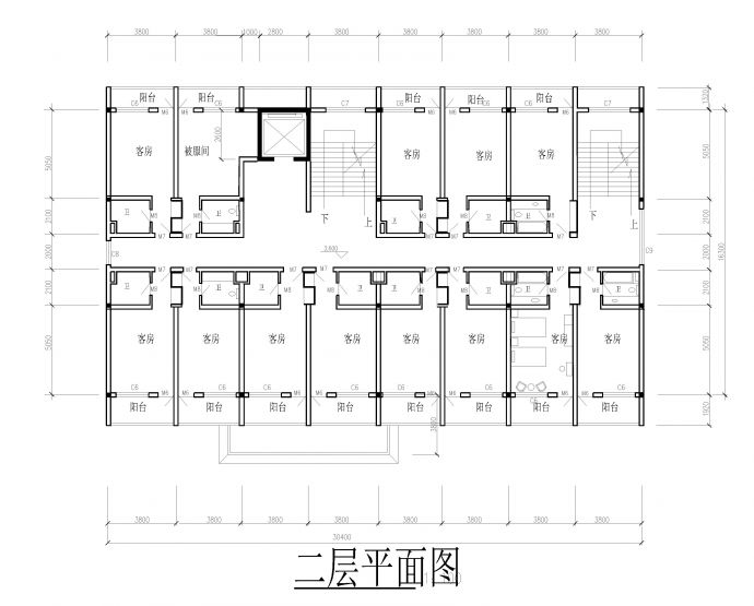 CAD图纸设计单位院内宾馆方案_图1
