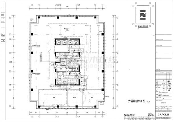 广东某超高层综合办公楼七-十六层照明平面图-图二