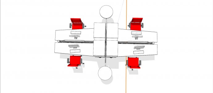 中纤板材质办公桌su模型_图1