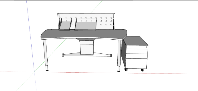单人人造板材质办公桌su模型_图1