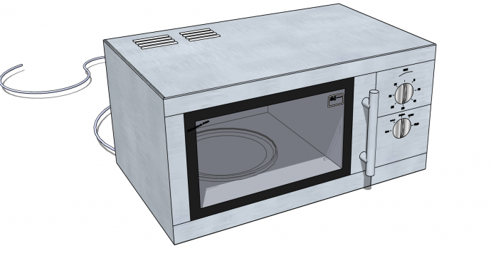 厨房微波炉构件su模型_图1