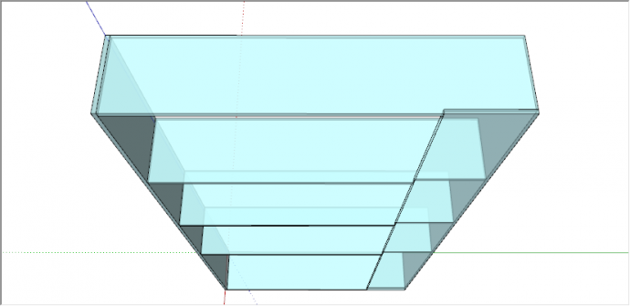 现代淡蓝色卫生间玻璃置物架su模型_图1