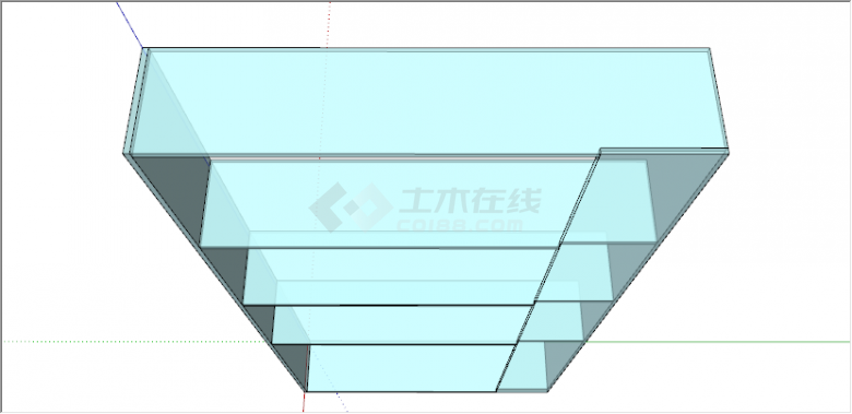 现代淡蓝色卫生间玻璃置物架su模型-图一