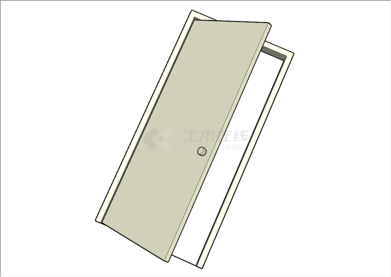 现代工艺简约风木门su模型-图二