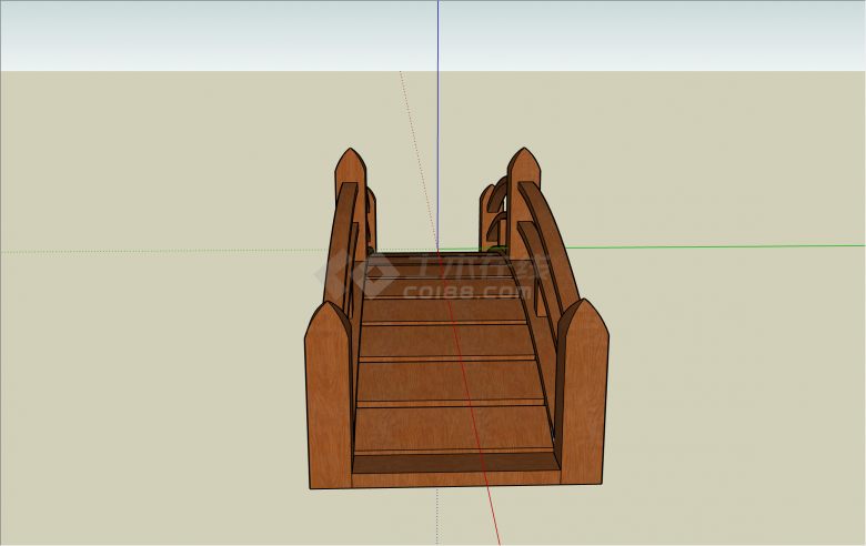 小型木制拼接拱桥su模型-图二