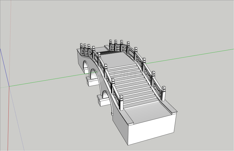 精美中式风格拱桥su模型-图一