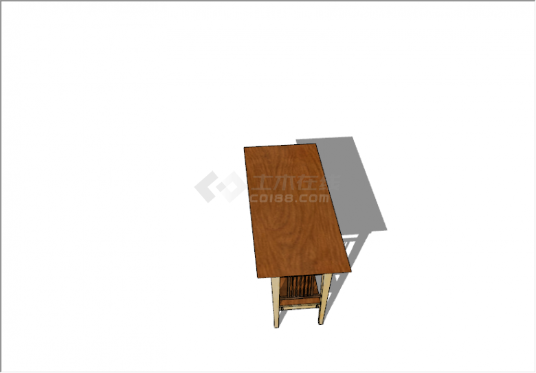 现代风格棕色木质桌椅su模型-图二