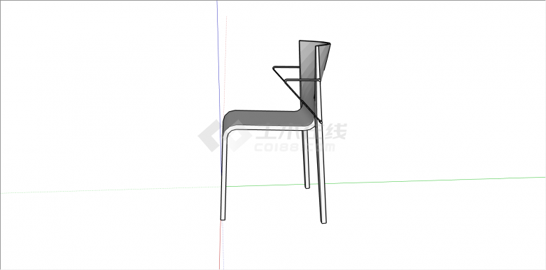 背靠式单人座椅设计su模型-图一