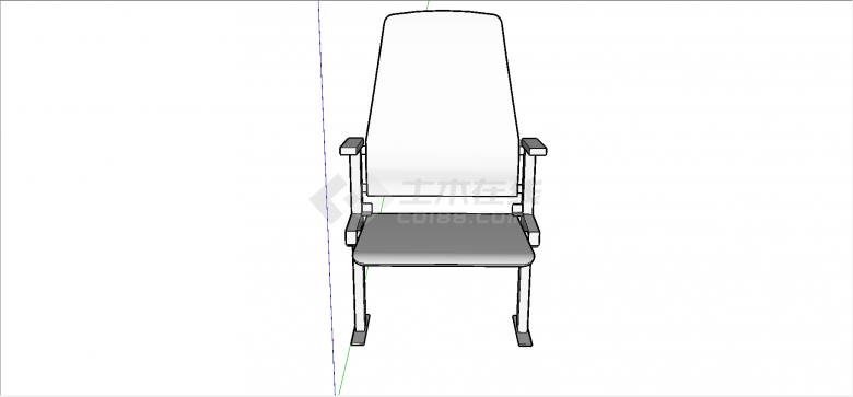 候车大厅金属材质座椅su模型-图二