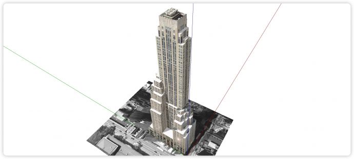 米黄色主体逐渐收窄造型摩天高层办公楼su模型_图1