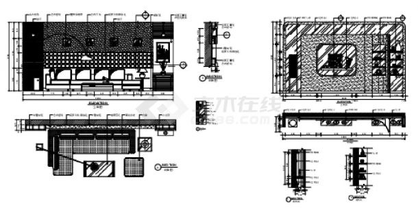 客厅背景墙装饰设计-详图CAD图-图二