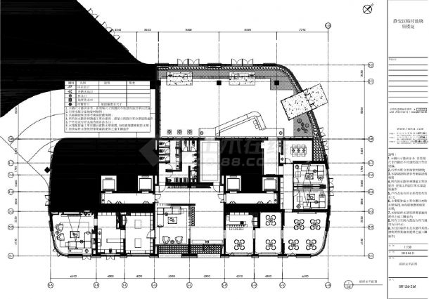 静安区梅村地块售楼处-大堂及前室平面装饰施工CAD图-图二