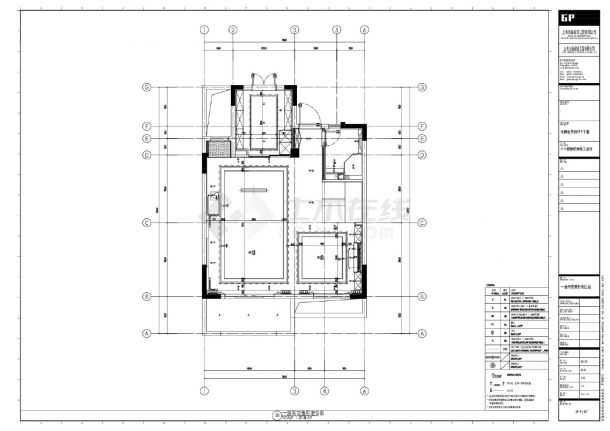 无锡金茂府39号下叠A户型样板房-平面装饰系统CAD图-图一