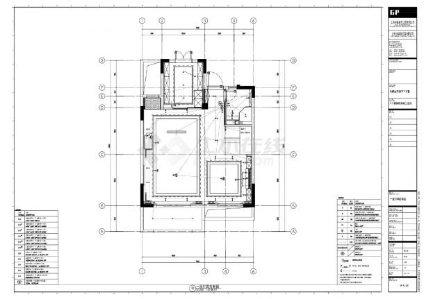 无锡金茂府39号下叠A户型样板房-平面装饰系统CAD图-图二