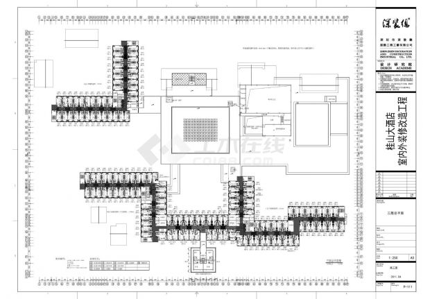 桂山大酒店室内外装修改造工程-三层装饰设计平面CAD图-图二