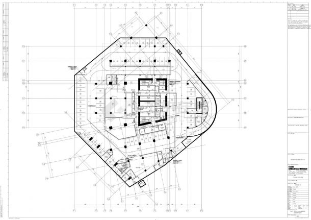 百度国际大厦东塔楼-地下室布线平面CAD图-图一