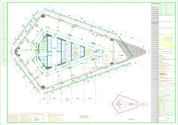 某市区高级商业大厦多层建筑平面图-图一