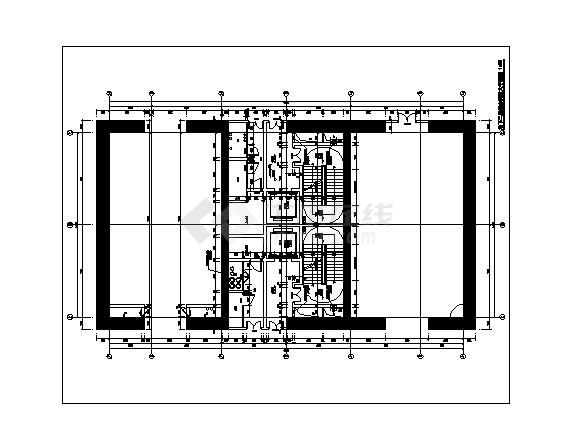 某广场建筑地下核心筒放大平面图-图二
