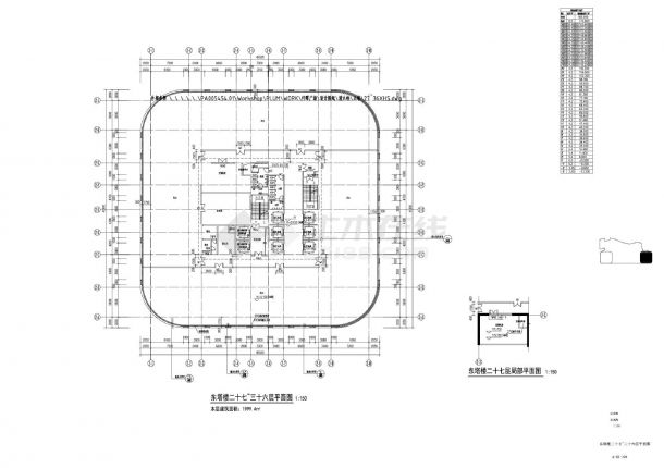 某广场-A塔办公建施平面CAD图-图一