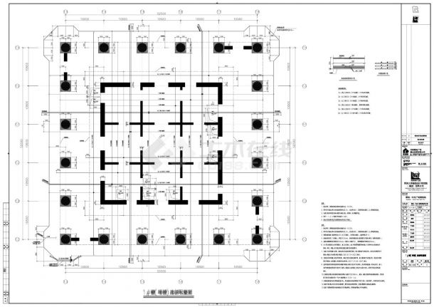 绿地·中央广场南地块地下室-塔楼底板配筋CAD图-图一
