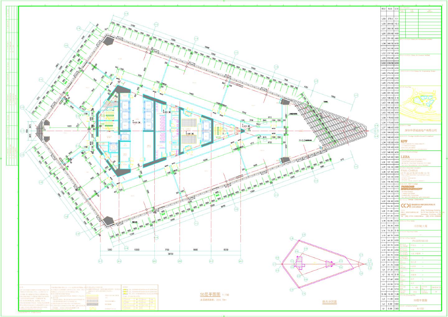 华侨城大厦-建施50层平面CAD图
