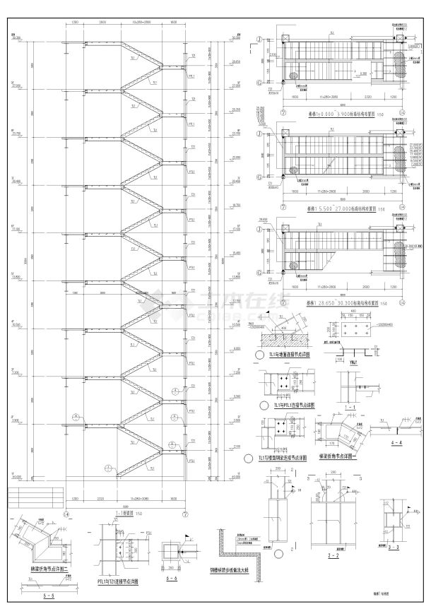 多高层钢框架结构的钢梯施工图-图二