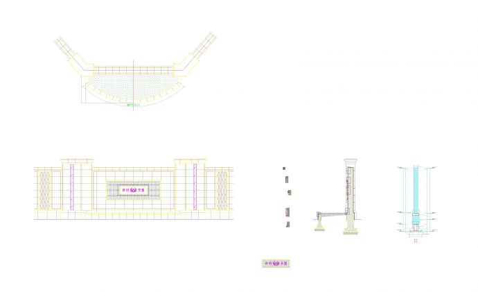 欧式小区 转角处 LOGO围墙设计 平立剖 节点 及 结构 全套施工图 钢筋混凝土 结构基础_图1