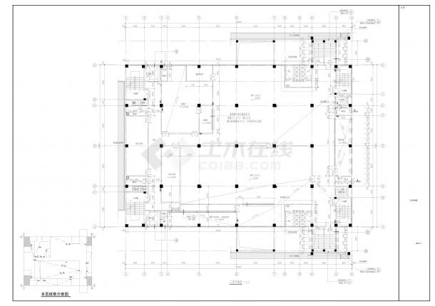 54X40米6层食堂建筑工程--建筑设计-图一